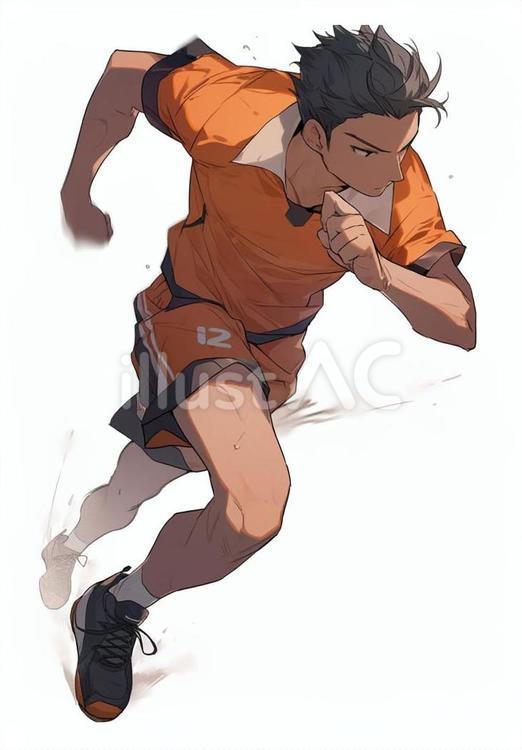 かっこいい走る真剣な青年イラスト・フリー素材なら「シンテリ」