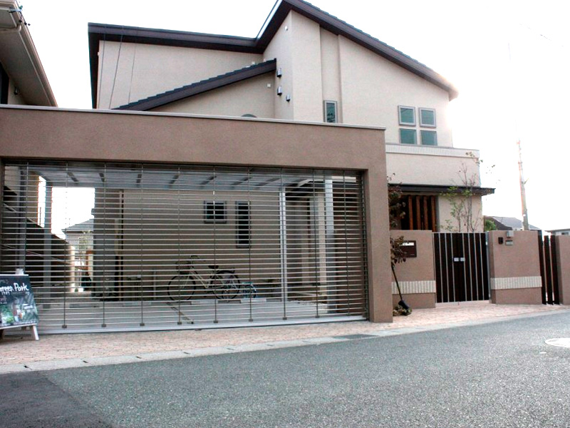 シャッターゲート 1型 ステンレスパイプ 手動式-三協アルミ - ガレージシャッターならエクスショップ