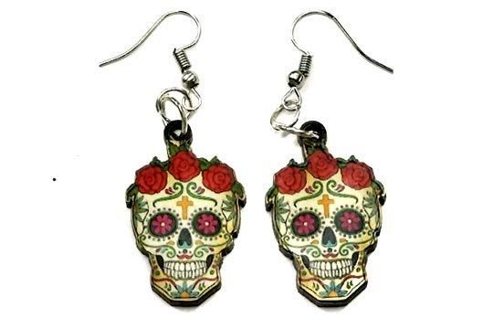 カラフルなメキシコ スカル背景 かわいい