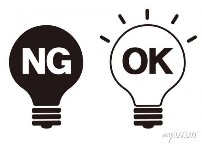 Ok,ng,正解,解決,電球,不正解,電気,理解する,分かった,豆電球,アイコン,ライト,マーク,光,ヒント,シンプル,ピクトグラム,ポイント,イラスト,素材,ベクター,デザイン,カットpinturas para a parede • quadros corte, projeto, vetormyloview.com.br