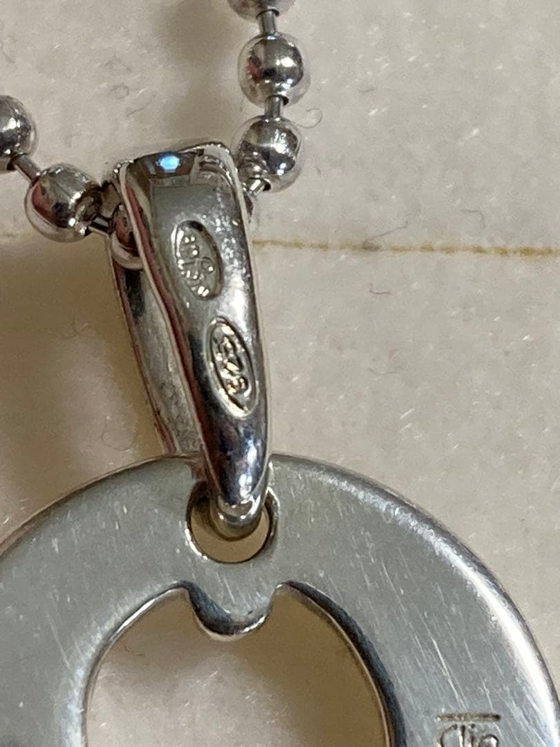 8535 クリオブルー シルバーネックレス 丸プレート お魚 さかなトップ925 レディース