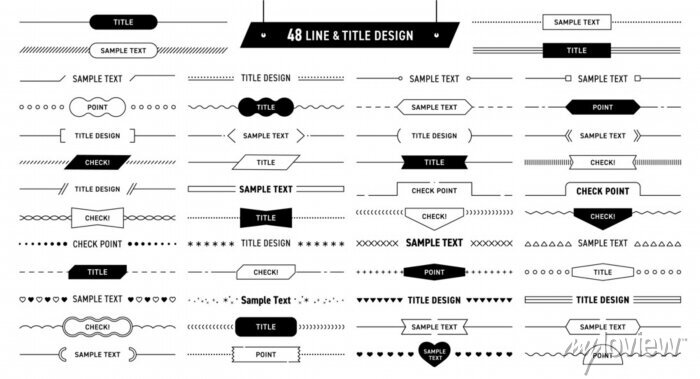 タイトルや見出し部分に使えるシンプルなあしらい色々 デザインパーツセット の Stock ベクターAdobe Stock