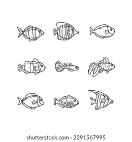 魚マークシルエット イラストの無料ダウンロードサイト「シルエットAC」