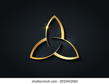 トリニティ無限大のロゴのベクトル。トリプルノットループのロゴタイプ。レインボーリボンのような無限のロゴ。インフィニティ抽象エンブレム。Premiumベクトル素材