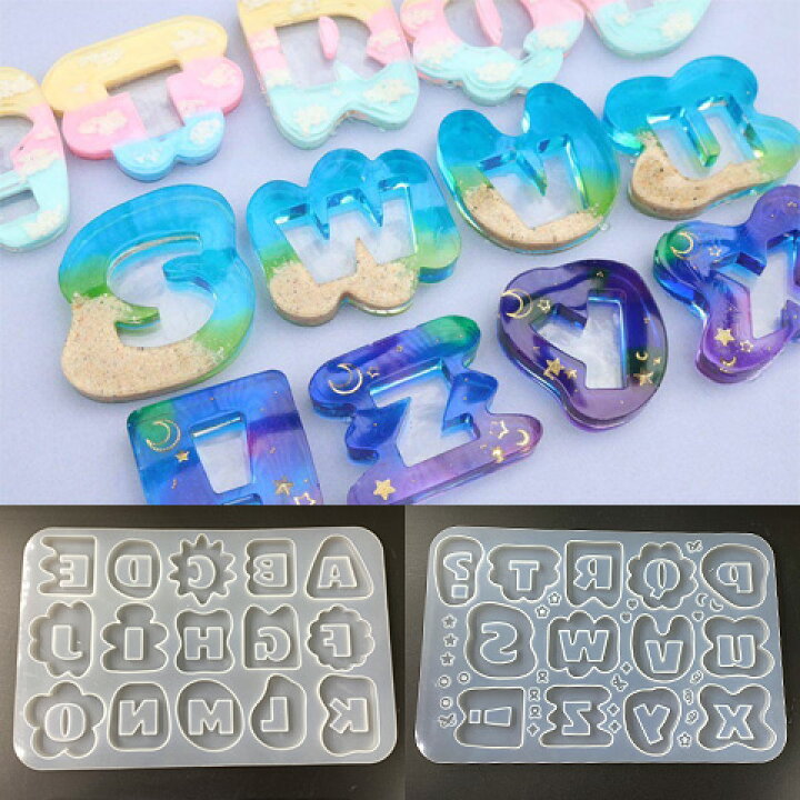 オーダーページ アルファベット イニシャル 名前 レジン デコパーツ 推し活 楽天市場シリコン型・モールド アルファベット シリコンモールドゴシック系 中サイズ レジン型 セット 大きめ 大文字 英語 英字 推し活 イニシャル キーホルダー パーツ UVレジン 手芸