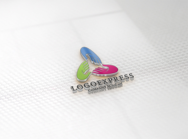 握手する歯のロゴロゴだくロゴデザイン