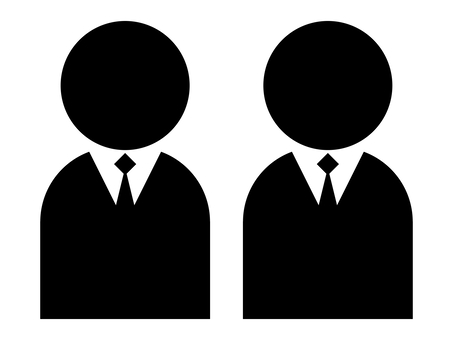 悩む・考える人のシルエット無料のAi・PNG白黒シルエットイラスト