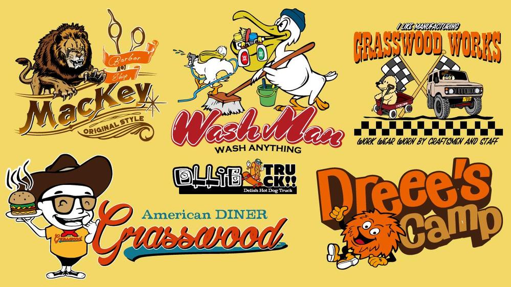 店舗向け！高品質「ビンテージ・レトロ・アメリカンロゴ」手描き職人が作りますロゴ作成の外注・デザイン代行ランサーズ