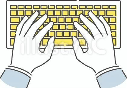 液晶モニターとキーボードイラストのフリー素材イラストイメージ