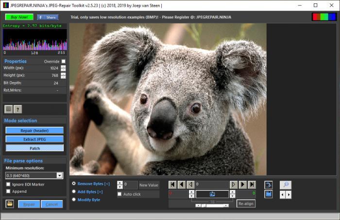 破損した画像を修復するフリーソフトJPGなどの他の画像形式にも対応