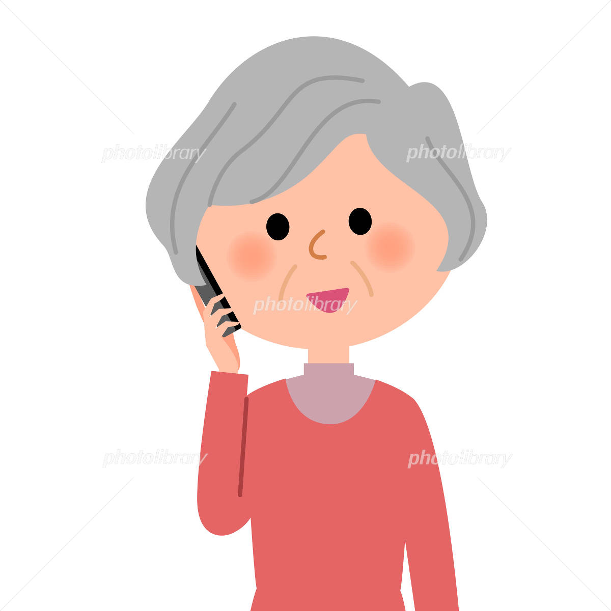 スマホで電話をするゆるくて可愛い男の子の無料 フリー イラストかわいい手描きの無料素材「てがきっず」保育園・小学校・介護施設にぴったりのフリー素材 イラスト