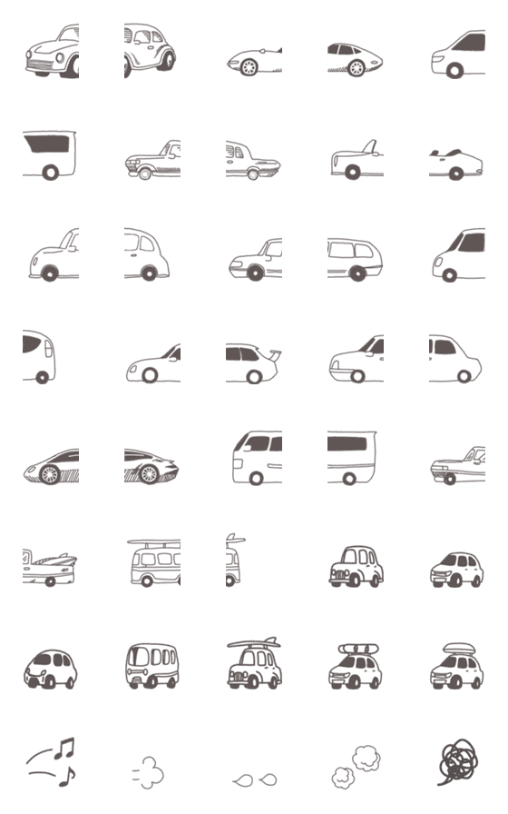 車のシンボルは、絵文字、白黒、線のアイコン、フラットアイコンで表されます。輸送アイコンのセット。」のベクター画像素材 ロイヤリティフリー1506181208Shutterstock
