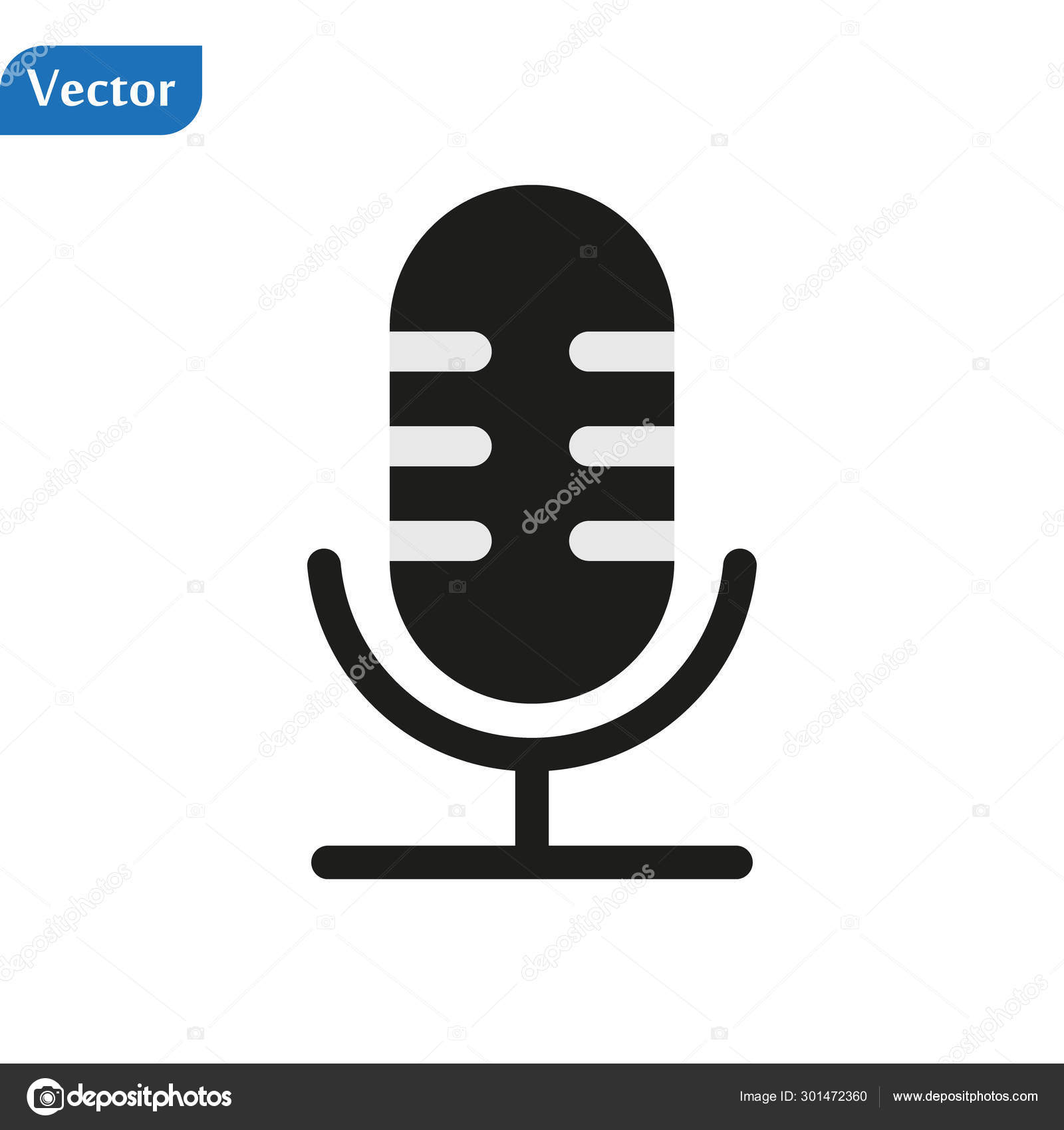レコーダーのマイクのベクトル イラスト白で隔離。世界的な放送ジャーナリズムの概念。のイラスト素材・ベクター Image 87383698