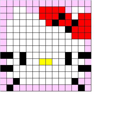 サンリオ ハローキティ アイロンビーズ・ドット絵図案ぴっぴピクセル