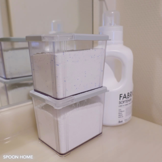 ☆オキシクリーンの詰め替えに♪サイズやカラーが選べるニトリの調味料入れが便利！インテリアと暮らしのヒント