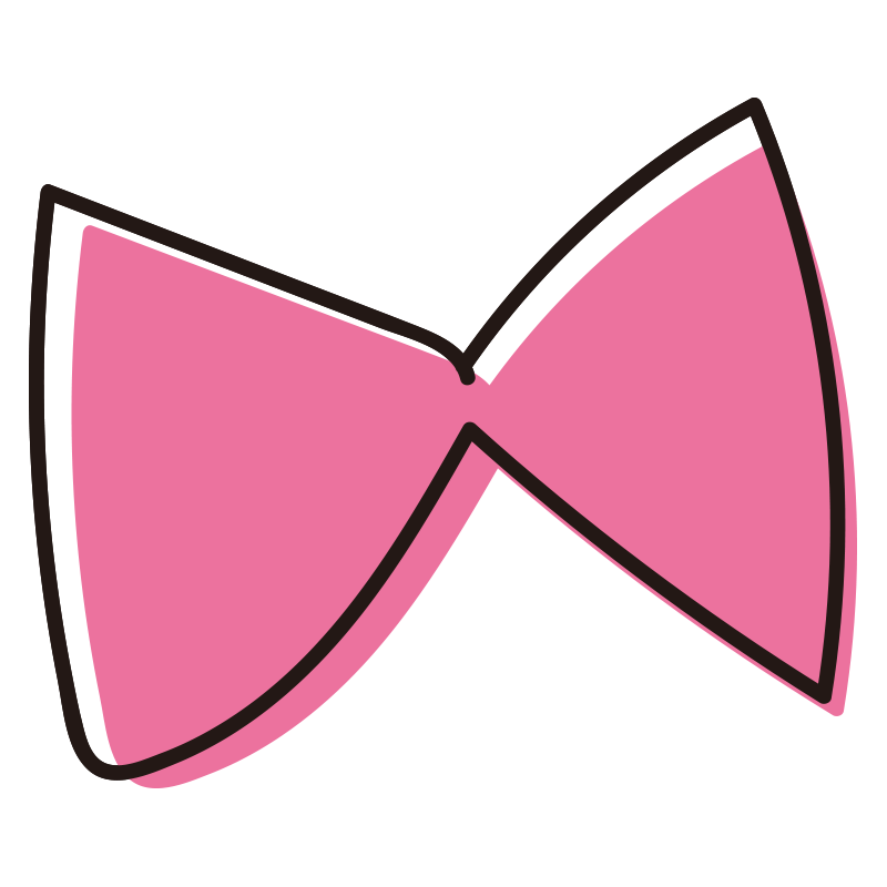 リボンSui-Sai手描き水彩イラストフリー素材集