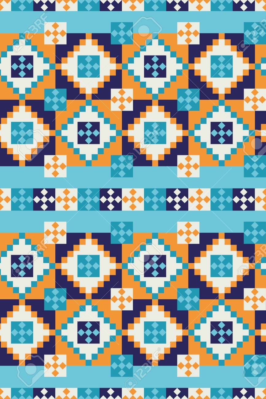 タイルパターン 幾何学模様 植物柄 ドット イラスト素材7159686- フォトライブラリ