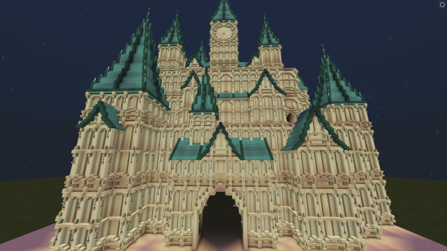 マイクラ ３時間で洋風の城作ってみた