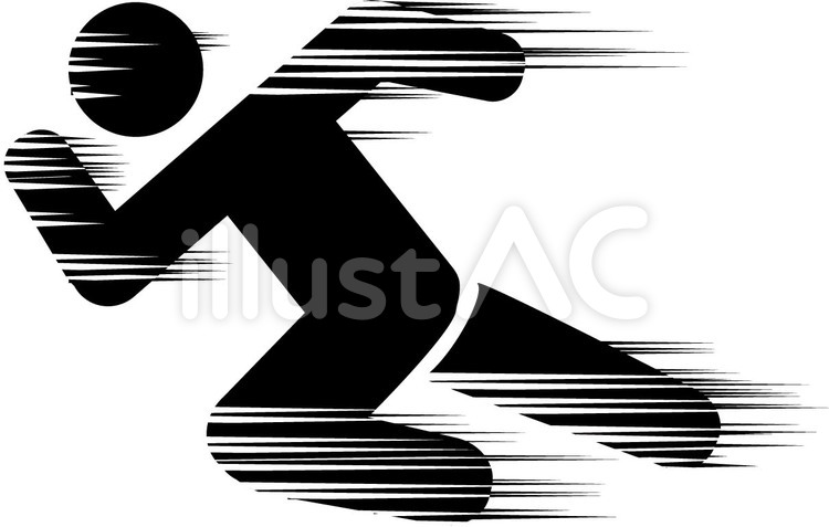 走る ピクトグラムのイラスト素材FYI08091313ストックフォトの Qlean Market キュリンマーケット