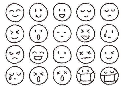 スマイル アイコン テンプレート デザイン 黄色の背景のベクトルを笑っています 顔落書き線のアート スタイル ストックベクター©Koltukov_Alek 181443050