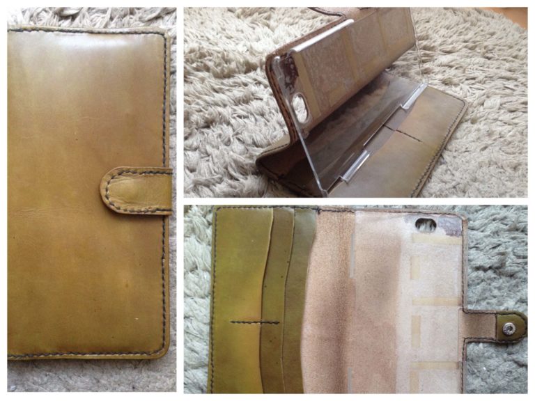 100均ソフトケースから本革製iphoneケースの作り方 ★ レザークラフトDIY iphone12 iphoneXダイソ