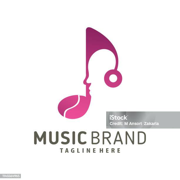 カラフルな音楽ロゴイラストPremiumベクトル素材