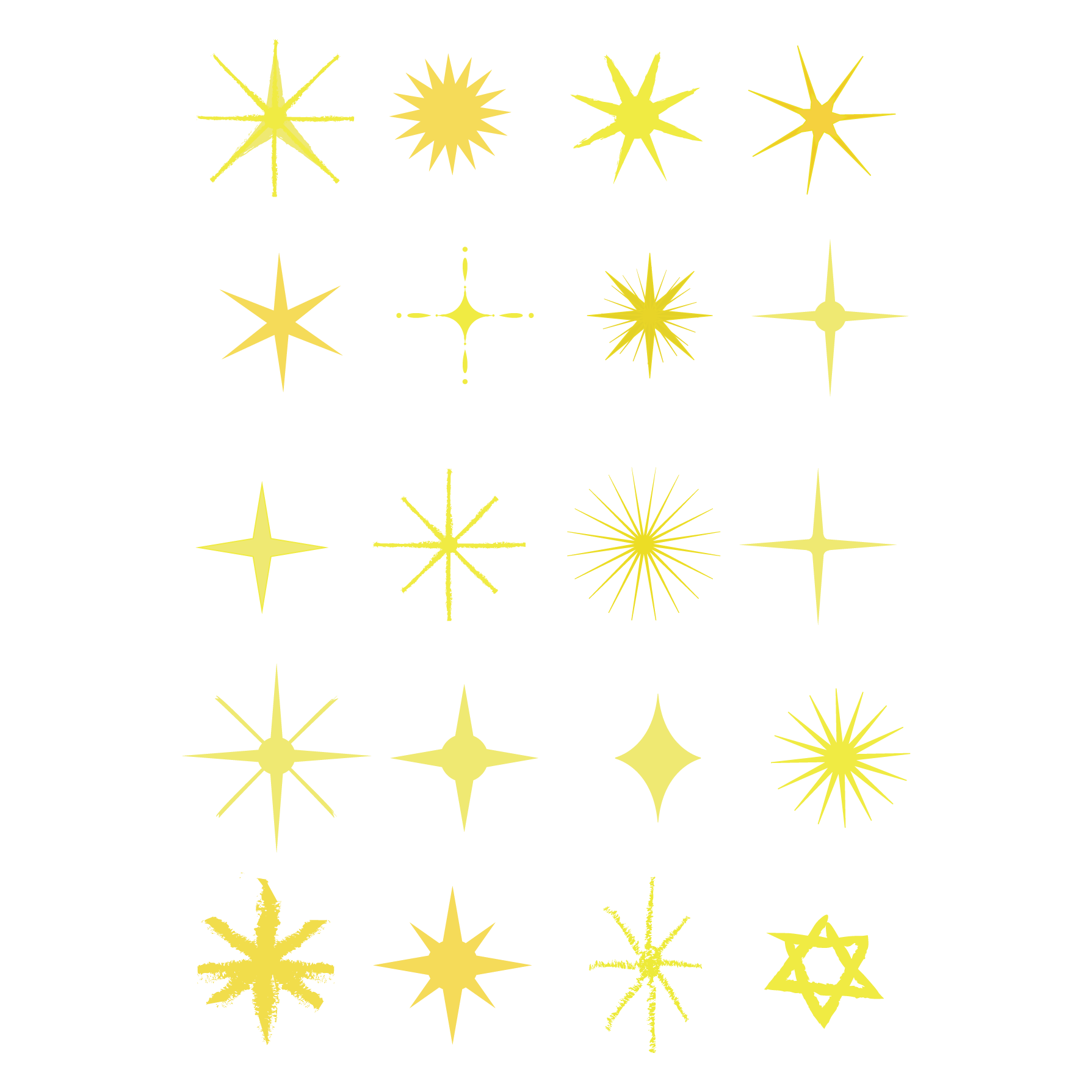 シンプルなキラキライラストのフリー素材イラストイメージ