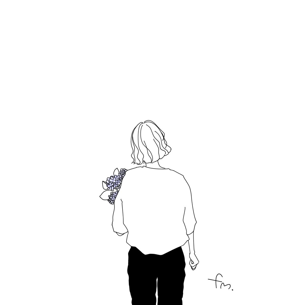 ゆるっと揺れる牛の韓国風おしゃれアイコンイラスト・フリー素材なら「シンテリ」