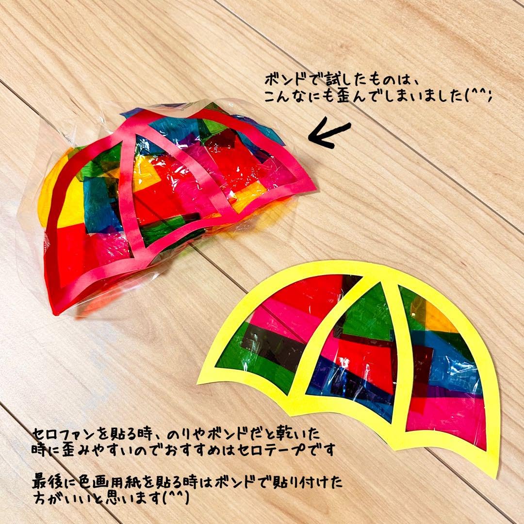 ♪たのしいようちえん♪ 実習生の総合実習 紙皿とセロファンを使った製作