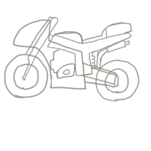 バイク無料のAi・PNG白黒シルエットイラスト