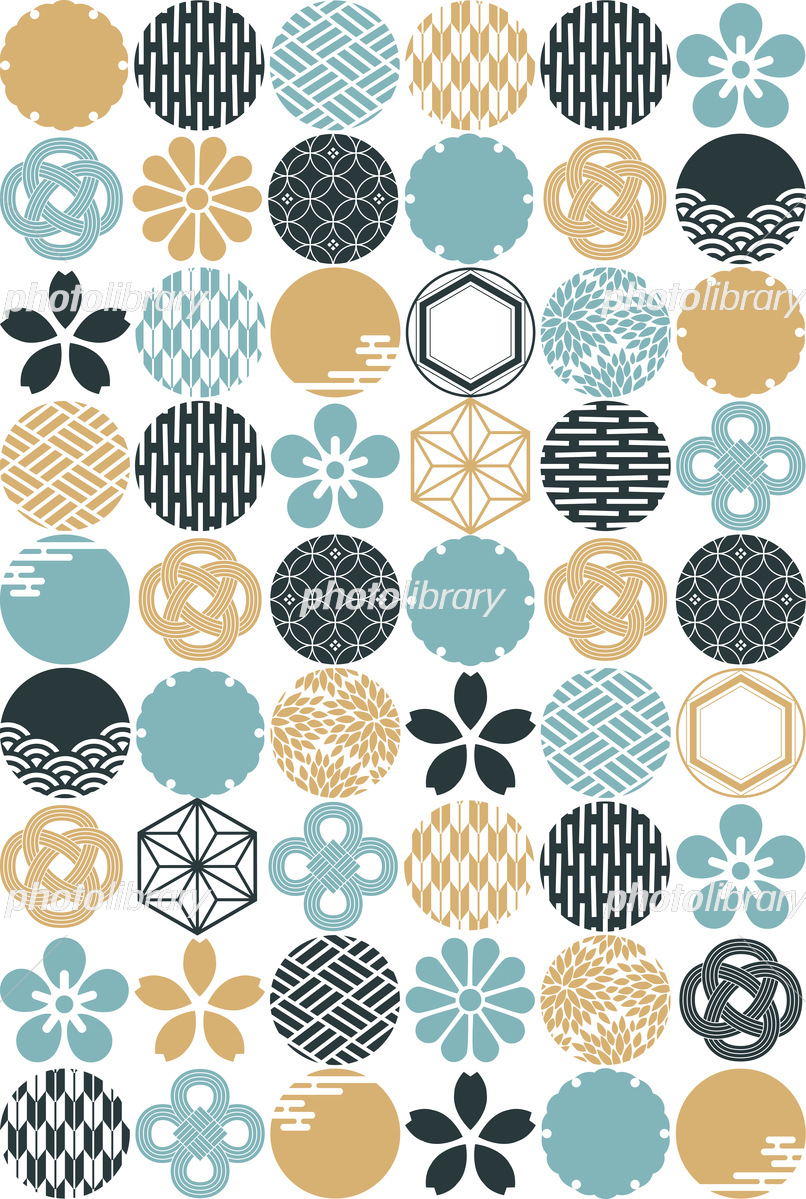 レトロポップな和柄背景素材