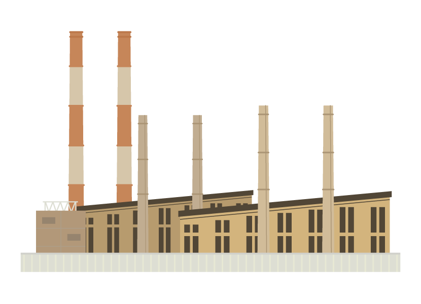 工場で働く機械を操作する仕事をする人 - 産業イメージ 無料イラスト