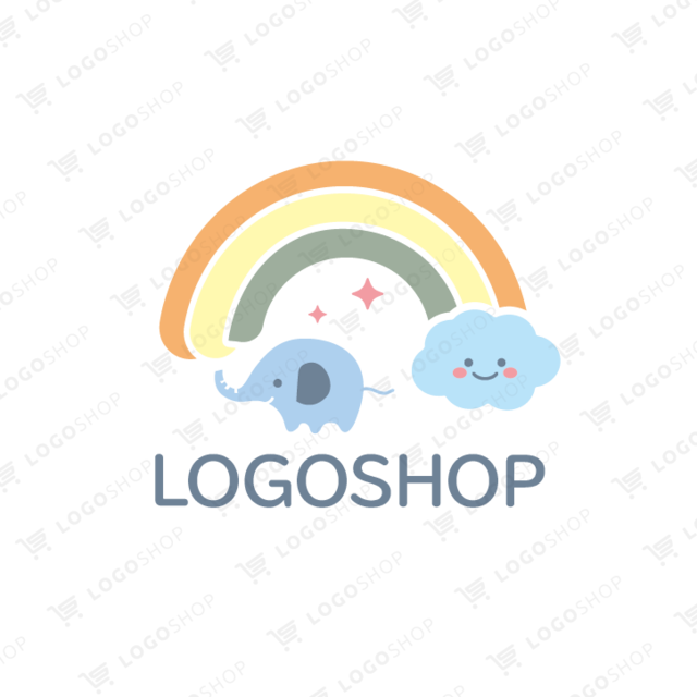 ロゴ販売サンプルです。虹色・家・輪・ロゴ・マークデザイン1199をイメージしたロゴデザインです