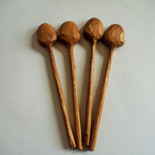 木彫りの木花実スプーン