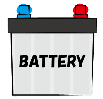 自動車のバッテリーの3DCG 透過PNG ：イラスト無料