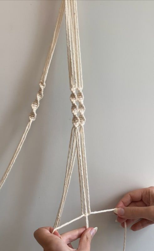 少し慣れたら編みたい！ マクラメで編む 斜め巻き結びのプラントハンガーの作り方DIY How to Make Plant Hanger
