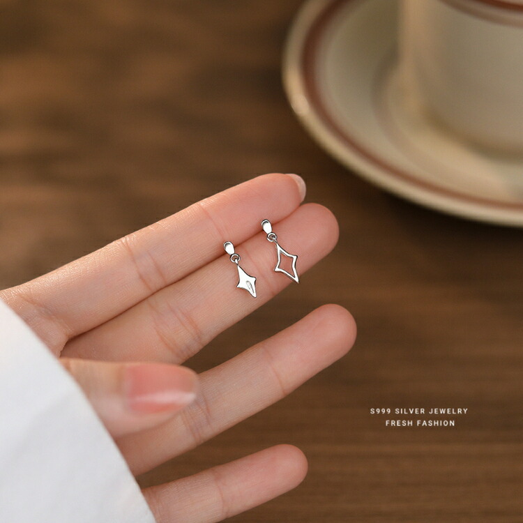 SV925 四芒星 ミミピアス スタッドピアス シルバー925 ピアス 金属アレルギー対応 セカンドピアス ピアス スタッド・一粒koiki_ac通販 15757832Creema クリーマ