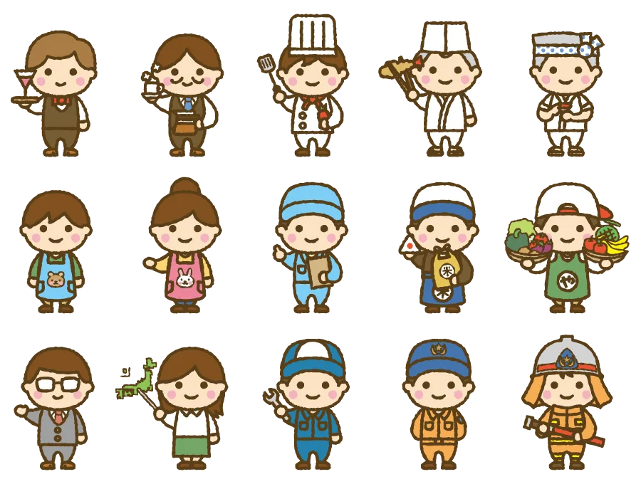 いろんな職業のイラスト Vol.5無料で使えるイラストサイト – フリー素材Illustrator Factory