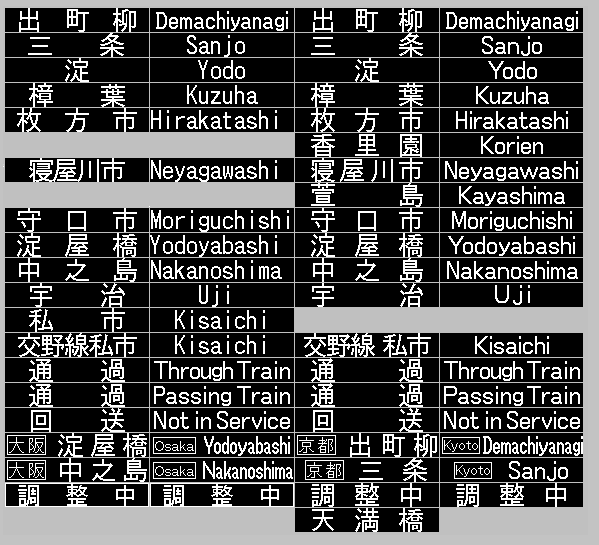 JR東日本 新幹線 明朝体 3色LED電光掲示板 発車標シミュレータ