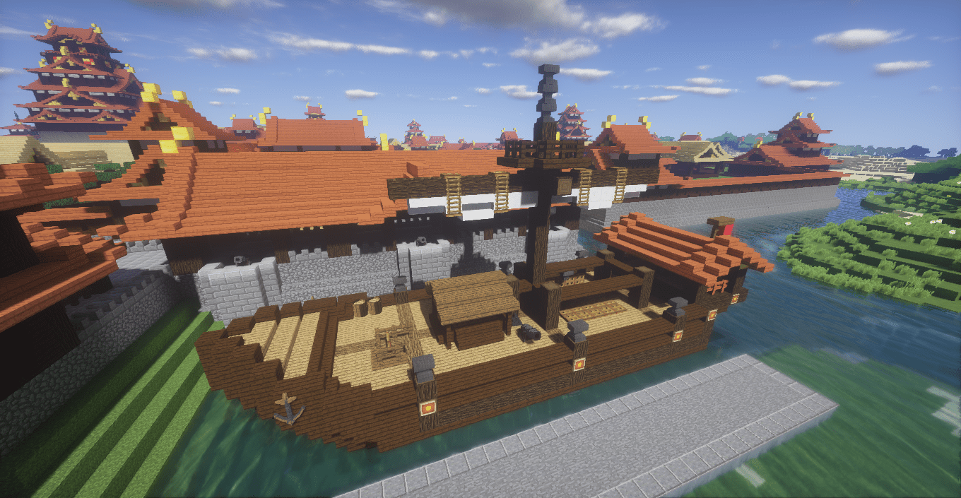 マインクラフト 「簡単な船の作り方」を見て実際に作ってみた