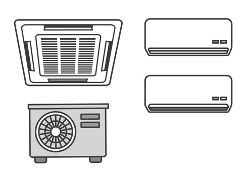室外機シルエット イラストの無料ダウンロードサイト「シルエットAC」