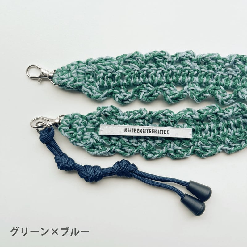 ツートンのふりふりスマホショルダー!編み物編み物初心者編み物好きと繋がりたい編み物好き編み物動画編み物女子編み物好きさんと繋がりたいハンドメイドスマホショルダー手作り夏