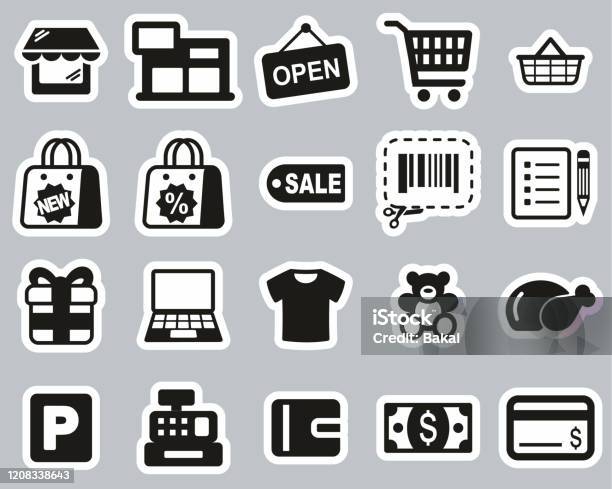 お店・店舗のシルエット無料のAi・PNG白黒シルエットイラスト