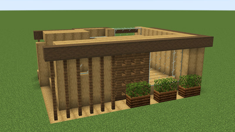 マイクラ 木と石でできたお城の建築マイクラ速報