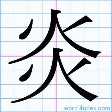 漢字「炎」の部首・画数・読み方・筆順・意味など