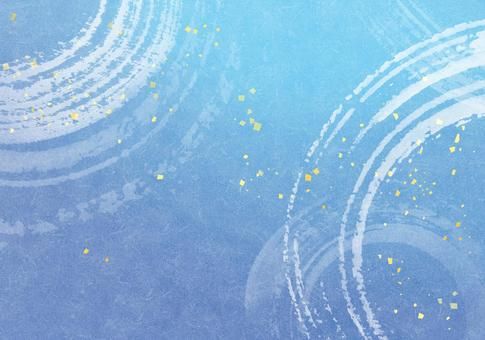 水・涼・夏イメージ水彩背景 青 水面 イラスト