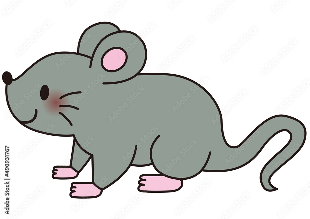 素敵な冬の新年の花輪と赤いスカーフで水彩マウスやネズミのイラスト。かわいい小さなマウスは、白い背景に隔離ユーカリで中国の干支2020新年のシンボル.—ストックイラストレーション by © anitapol281960708