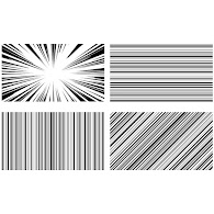 スピード線飛行粒子戦いスタンプ マンガ グラフィックが。太陽光線や星は白い背景の上黒いベクター要素をバーストのイラスト素材・ベクター Image60413582