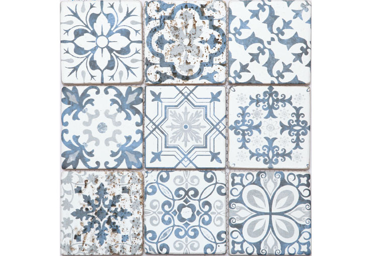 Amazonアンティークタイル65×2.6ｍ壁紙 シール はがせる 壁紙 リメイク シート シールタイプ ビンテージタイル キッチン冷蔵庫 防水 テーブル リメイクシート TILE-02 カラフル壁紙