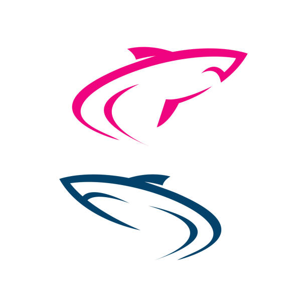 サメのロゴ 野生の魚のベクトル イラスト 海の捕食者 製品 ブランド デザイン アイコンPremiumベクトル素材